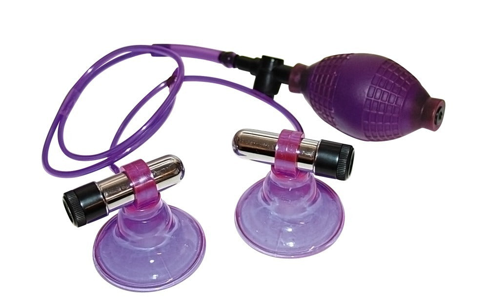 Ultraviolett nipple stimulator showing pump mechanism and adjustable suction cups
