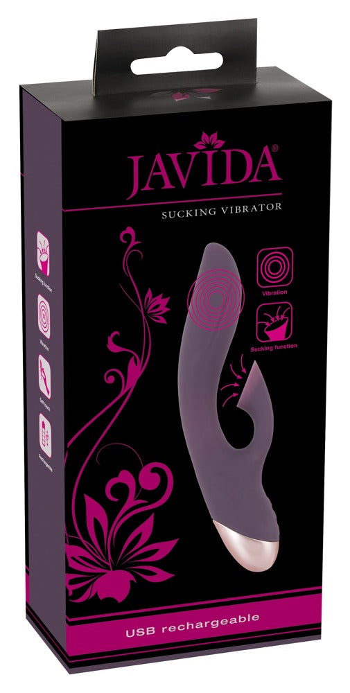 JAVIDA's Sucking Vibrator front view showing premium silicone finish and intuitive control buttons