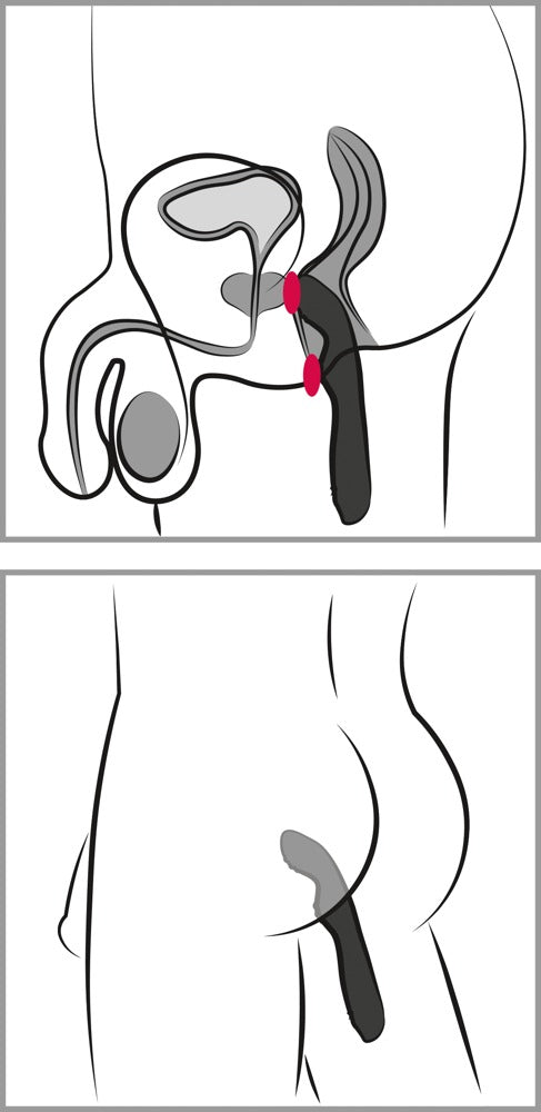 Close-up view of The Rebel prostate massager showing premium silicone texture and anatomical contours