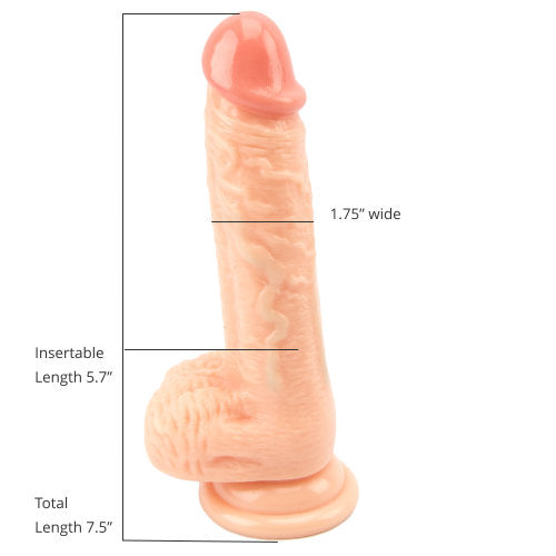 Loving Joy Realistic Dildo with Balls and Suction Cup 7.5 Inch - intimi