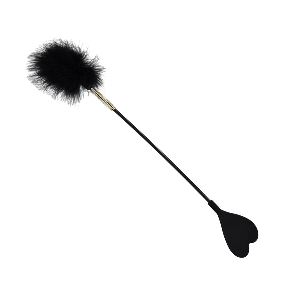 Bound to Please Silicone Heart Shaped Crop with Feather T... BDSM-väline | intimi.fi