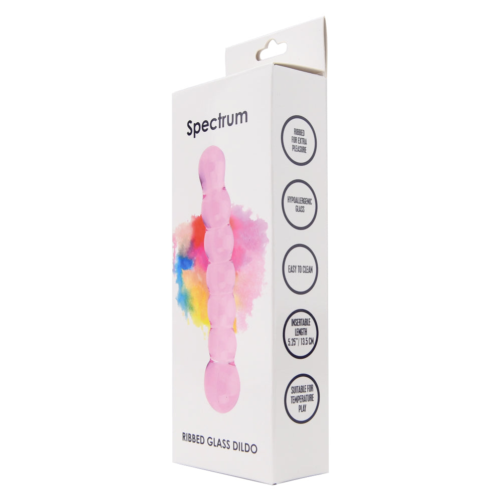 Spectrum Ribbed Glass Dildo - intimi