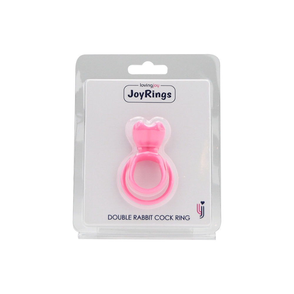 JoyRings Silicone Double Rabbit Cock Ring - intimi