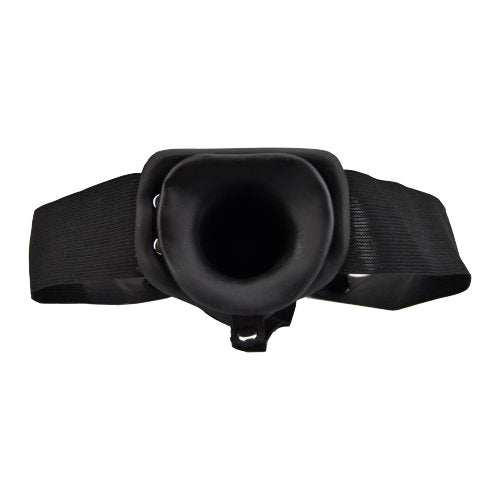 Loving Joy 9 inch hollow strap on in black, featuring a realistic design and adjustable straps for secure fit.