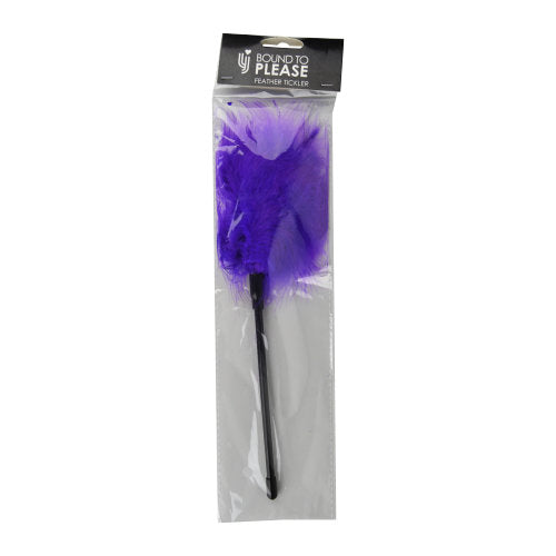Purple feather tickler from Intimi, designed for sensual teasing, with soft feathers and ergonomic handle for gentle stimulation.