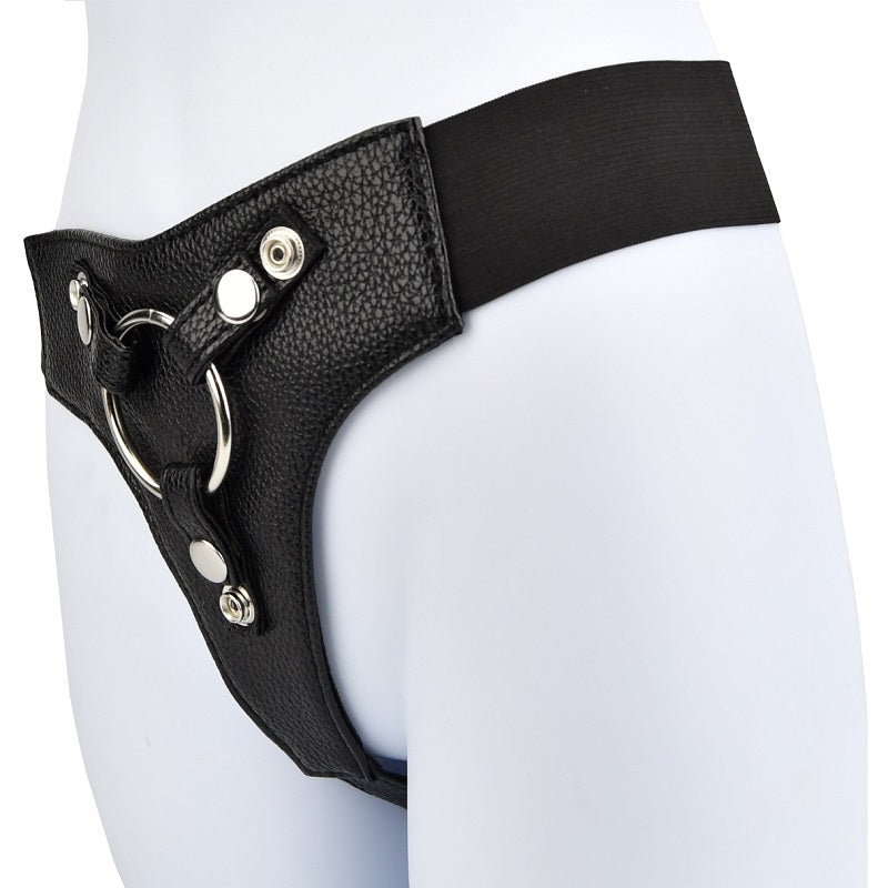 Loving Joy elastic harness for strap-ons, featuring adjustable straps and a comfortable design for enhanced pleasure.