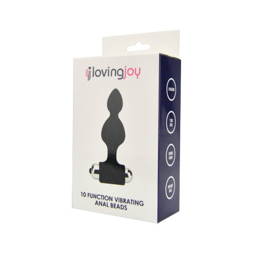 Loving Joy 10-function vibrating anal beads set with colorful beads and remote control, designed for adult intimate pleasure.