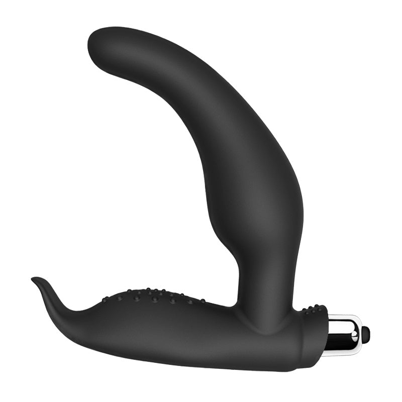 Rev-Pro vibrating prostate massager with perineum stimulator, displaying sleek design and textured surface for enhanced pleasure.
