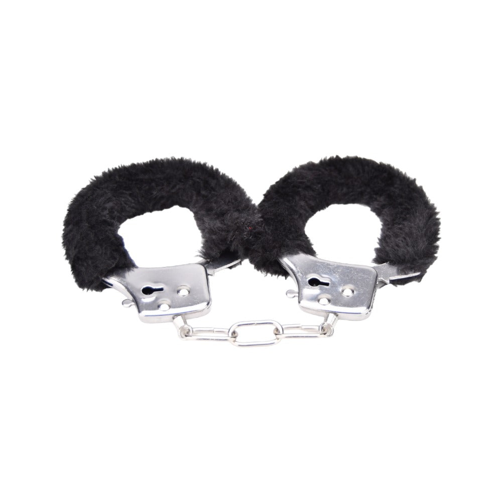 Bound to Play. Heavy Duty Furry Handcuffs Black bondage-kahle