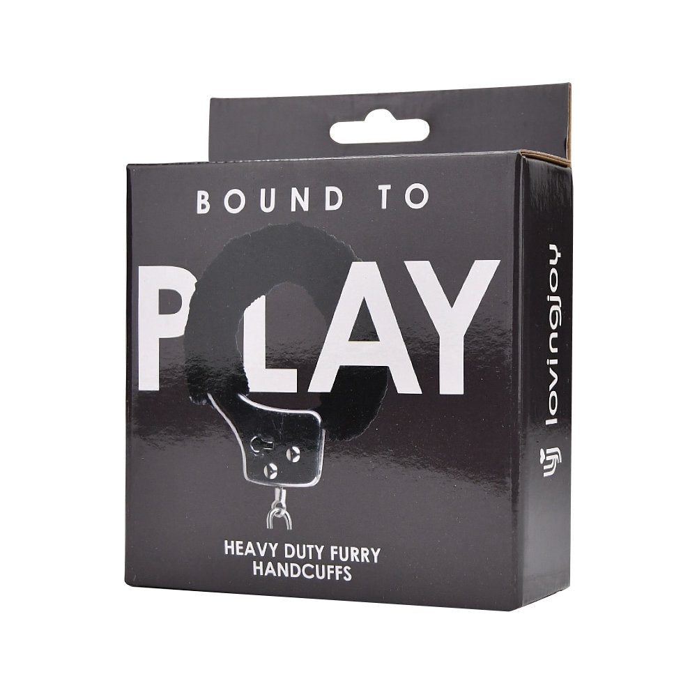 Bound to Play. Heavy Duty Furry Handcuffs Black bondage-kahle