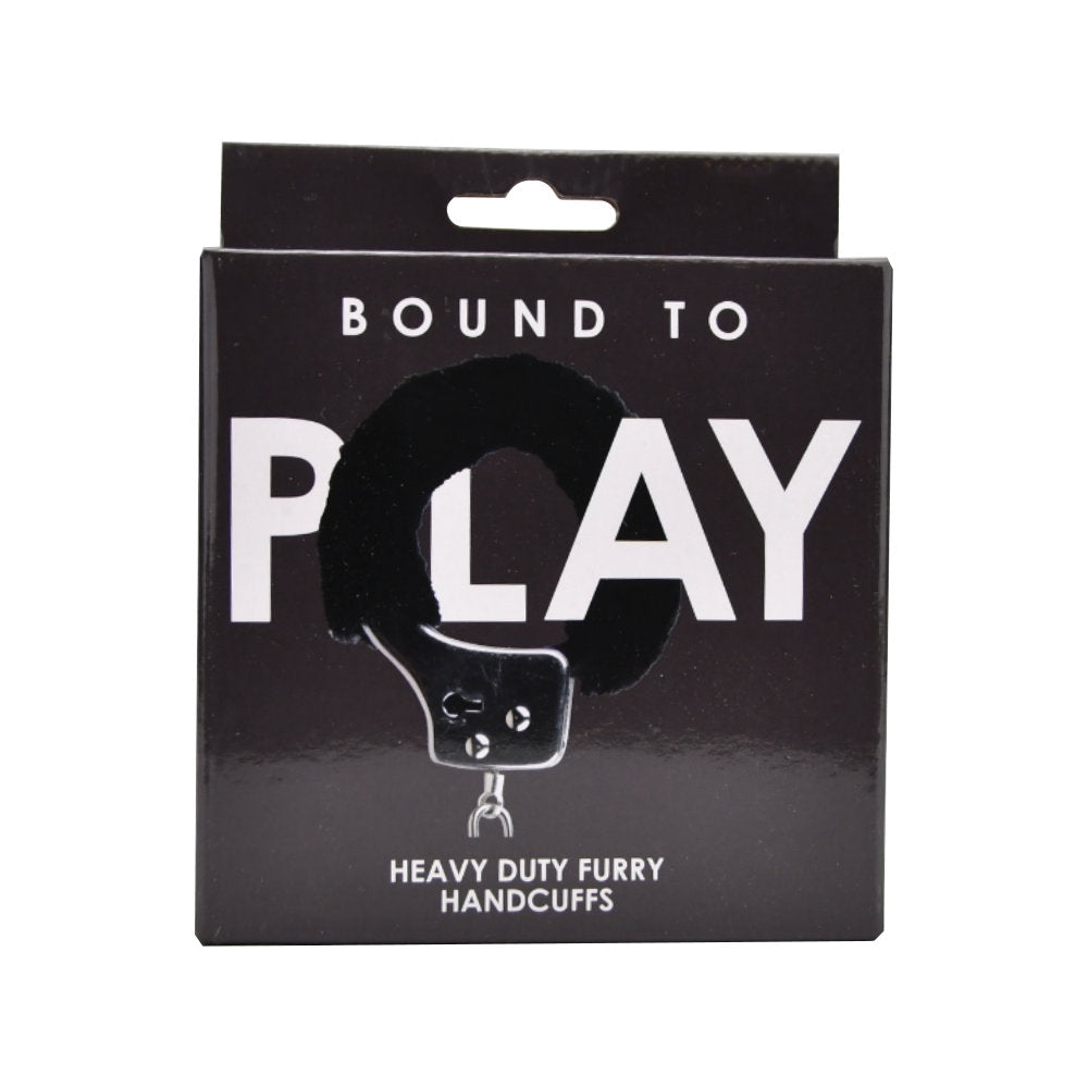 Bound to Play. Heavy Duty Furry Handcuffs Black bondage-kahle
