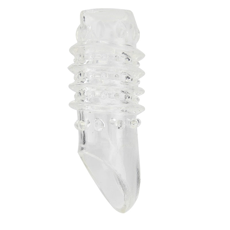 REV Rev-Sleeves textured penis sleeve with ball loop, designed for enhanced stimulation and fit, shown on a neutral background.