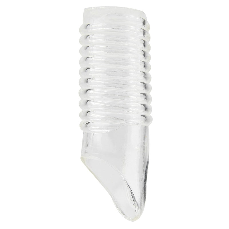 Rev Ribbed Penis Sleeve with Ball Loop, featuring textured design for enhanced stimulation and comfort during use.
