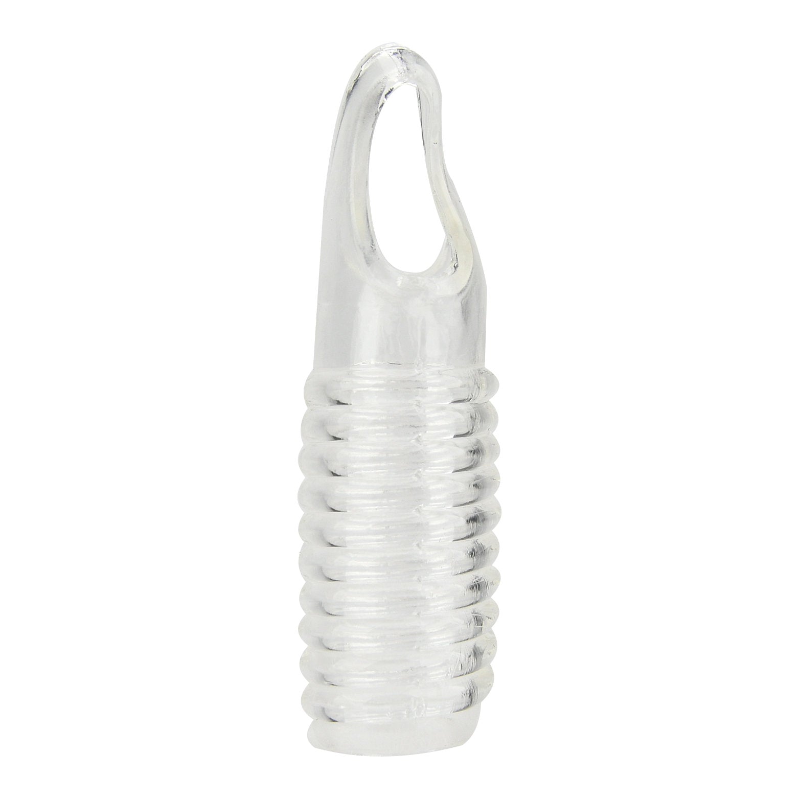 Rev Ribbed Penis Sleeve with Ball Loop, featuring textured surface for enhanced stimulation and secure fit.