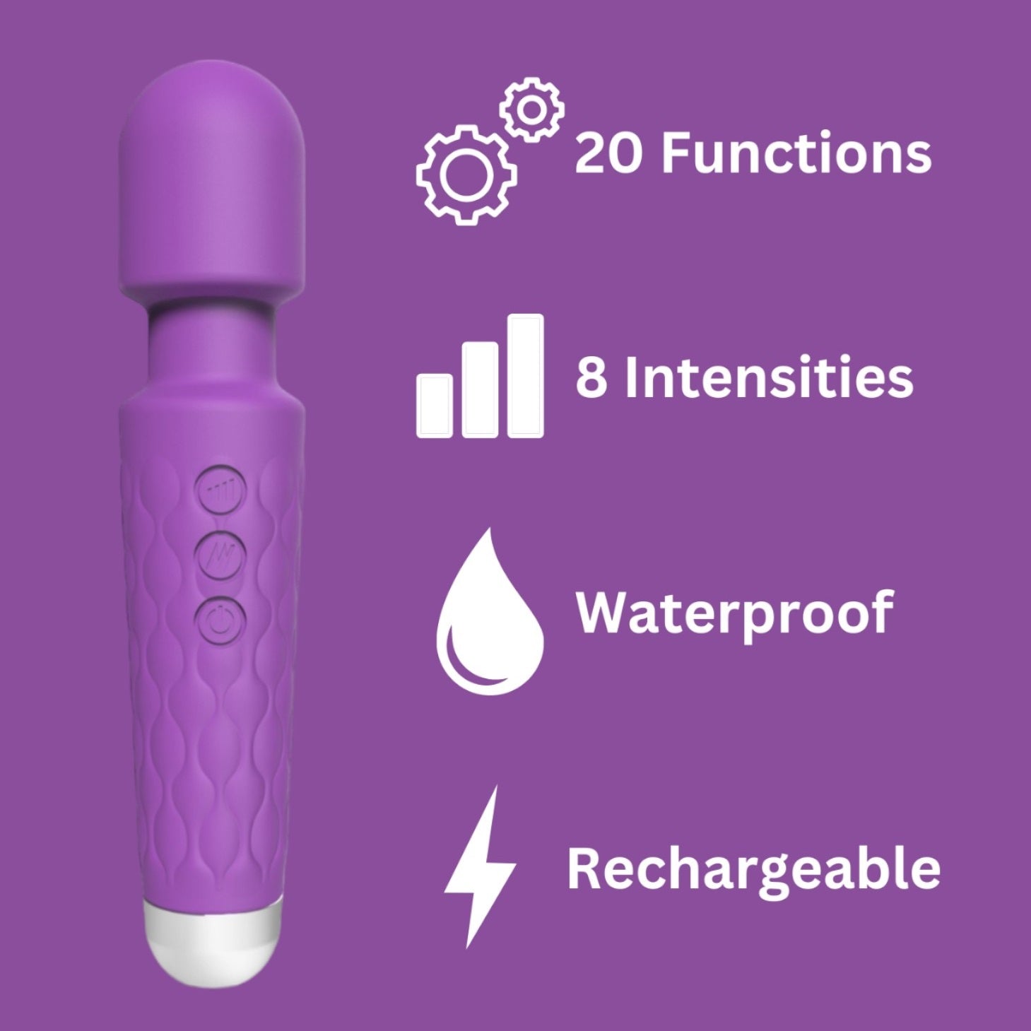 Loving Joy 20 Function Wand Vibrator Purple wand-vibraattori