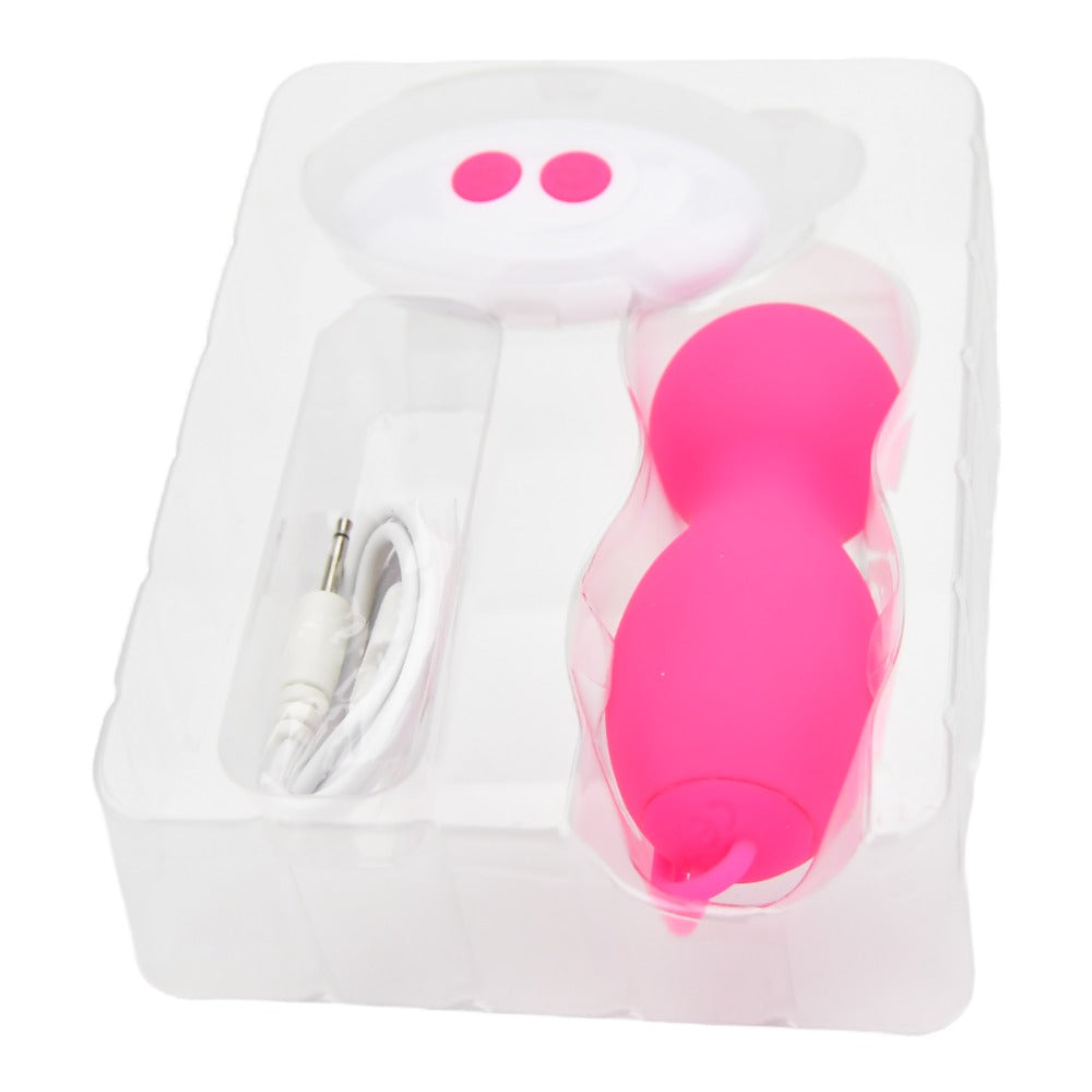 Loving Joy remote-controlled vibrating kegel balls in a box, showcasing the product's sleek design and vibrant color.