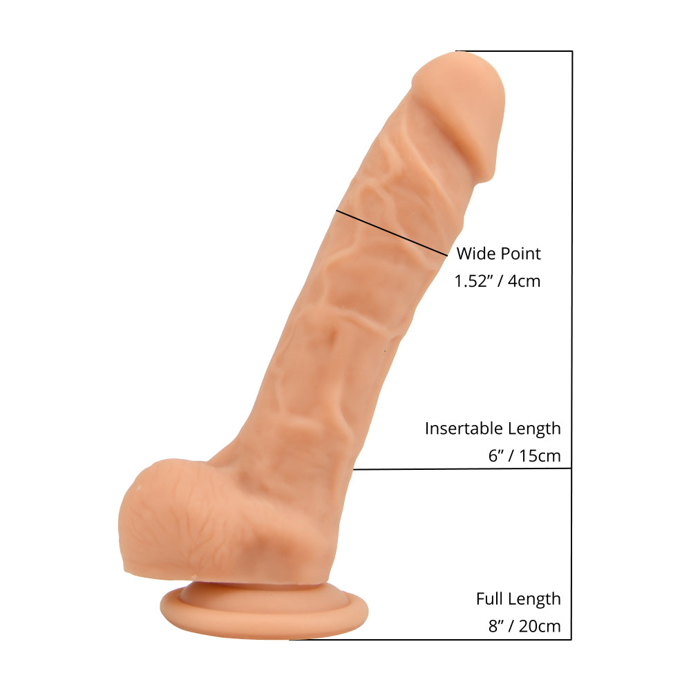 Loving Joy 8 Inch Realistic Silicone Dildo with Suction C... dildo