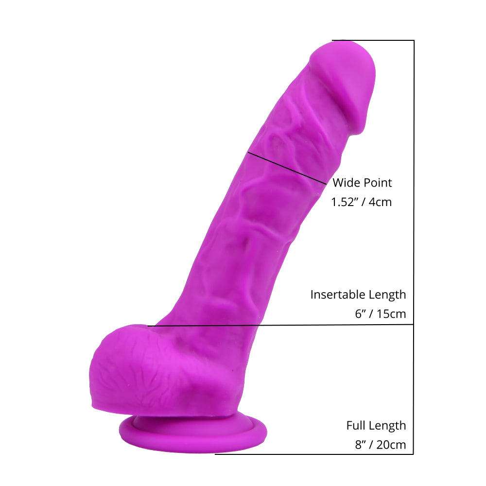 Loving Joy 8 Inch Realistic Silicone Dildo with Suction C... dildo