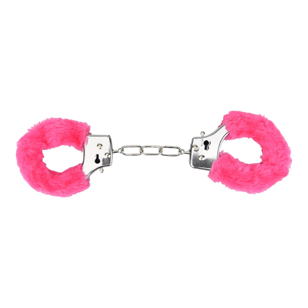 Bound to Play. Heavy Duty Furry Handcuffs Pink bondage-kahle