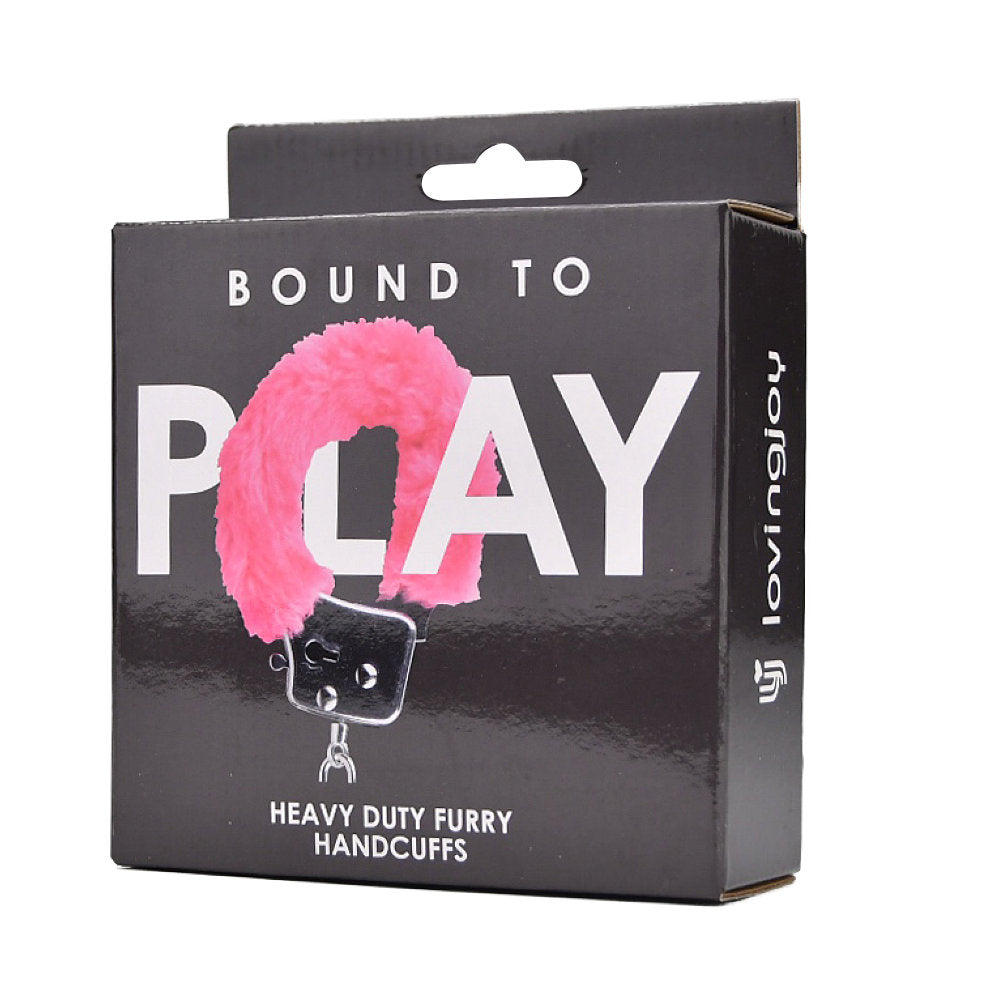Bound to Play. Heavy Duty Furry Handcuffs Pink bondage-kahle