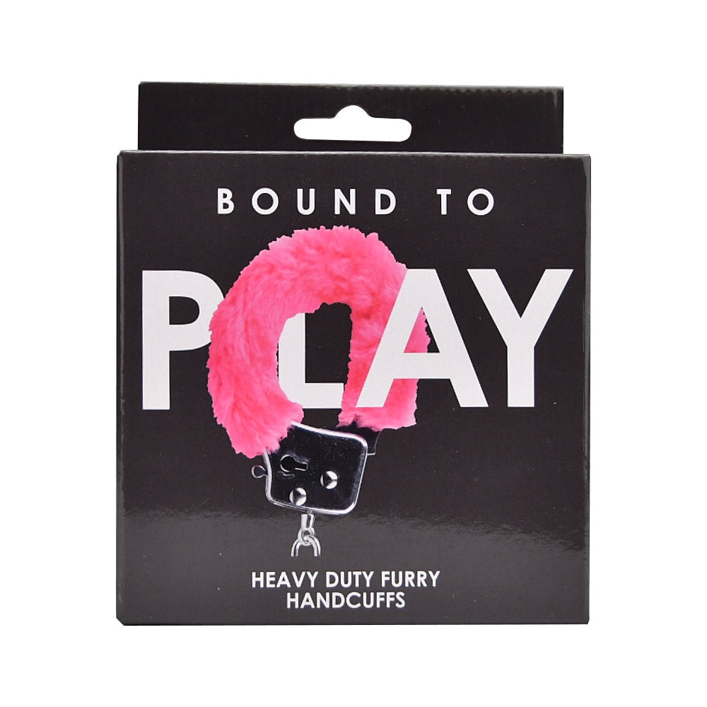 Bound to Play. Heavy Duty Furry Handcuffs Pink bondage-kahle