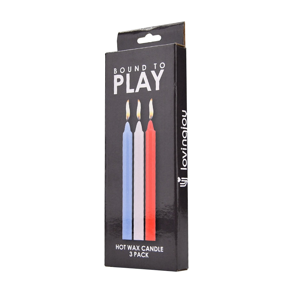 Bound to Play Hot Wax Candles 3-pack, massage oils and candles set for relaxing heat therapy and sensual massage.
