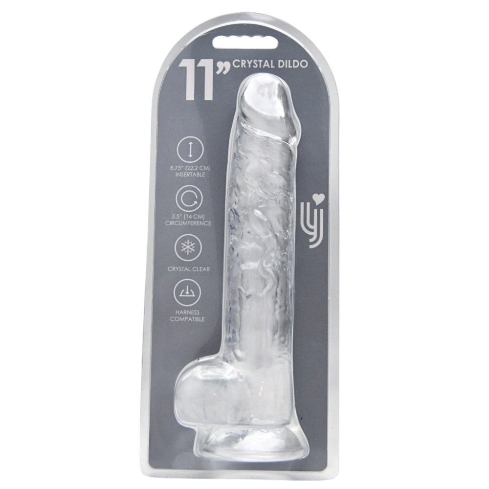 Loving Joy 11 Inch Dildo with Balls Clear dildo