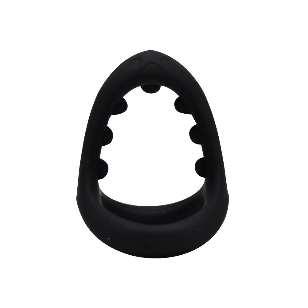 Loving Joy silicone triple cock ring set featuring three interconnected rings in a smooth, flexible design.