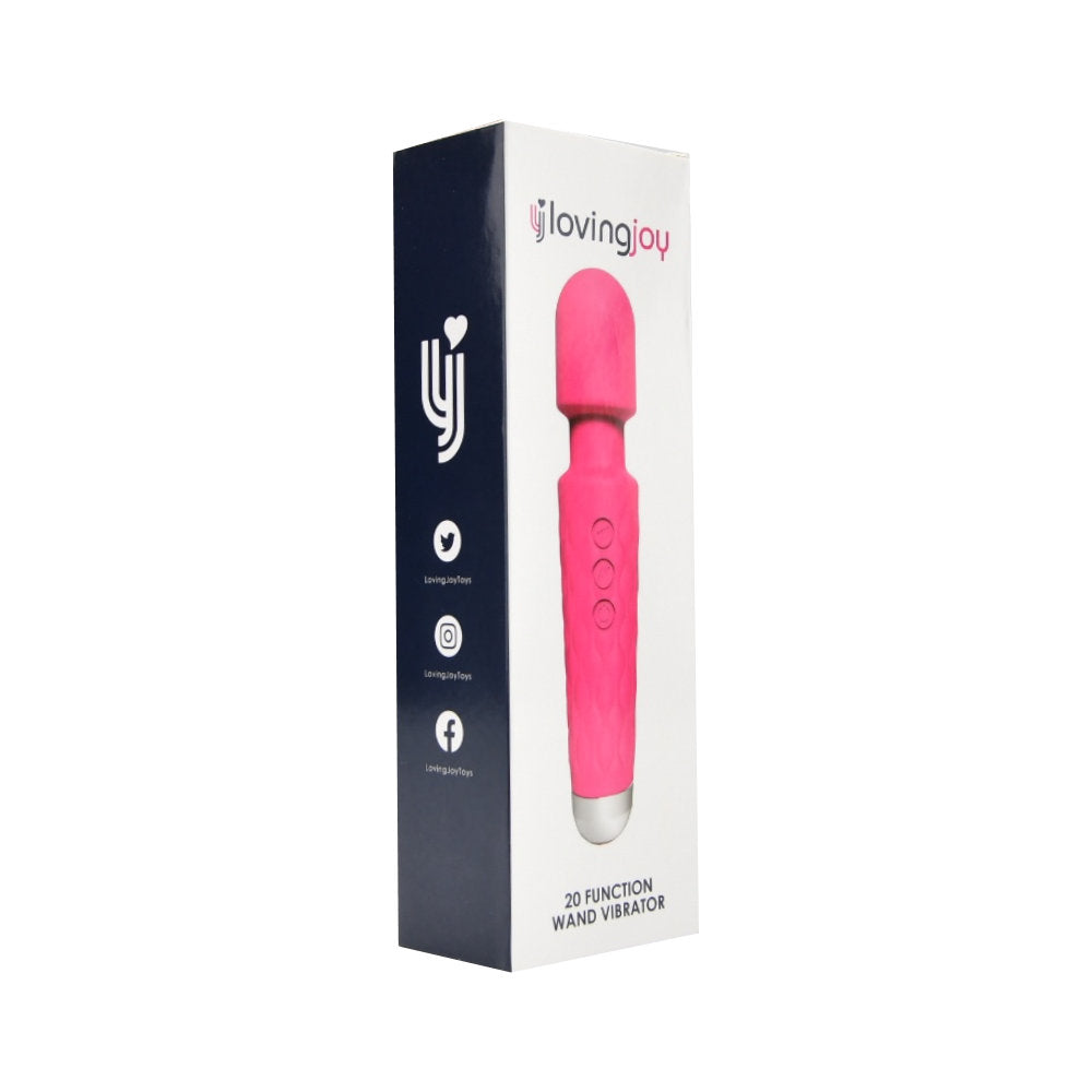 Loving Joy 20 Function Wand Vibrator Pink wand-vibraattori
