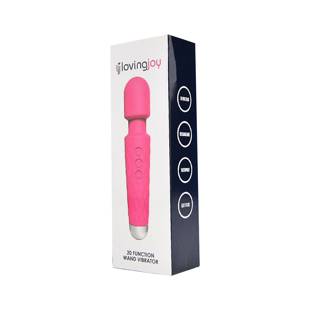 Loving Joy 20 Function Wand Vibrator Pink wand-vibraattori