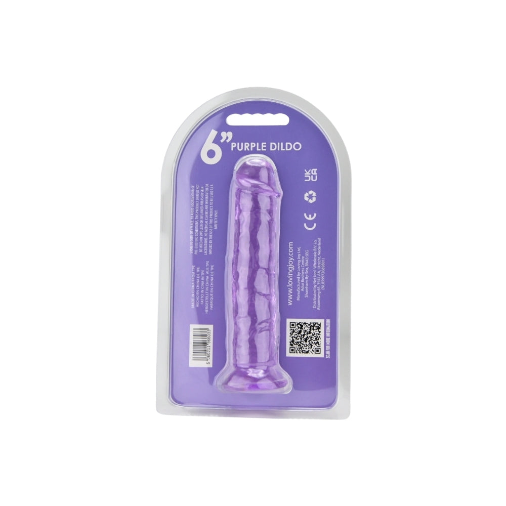 Purple Loving Joy 6-inch suction cup dildo with realistic design and flexible shaft for versatile use.