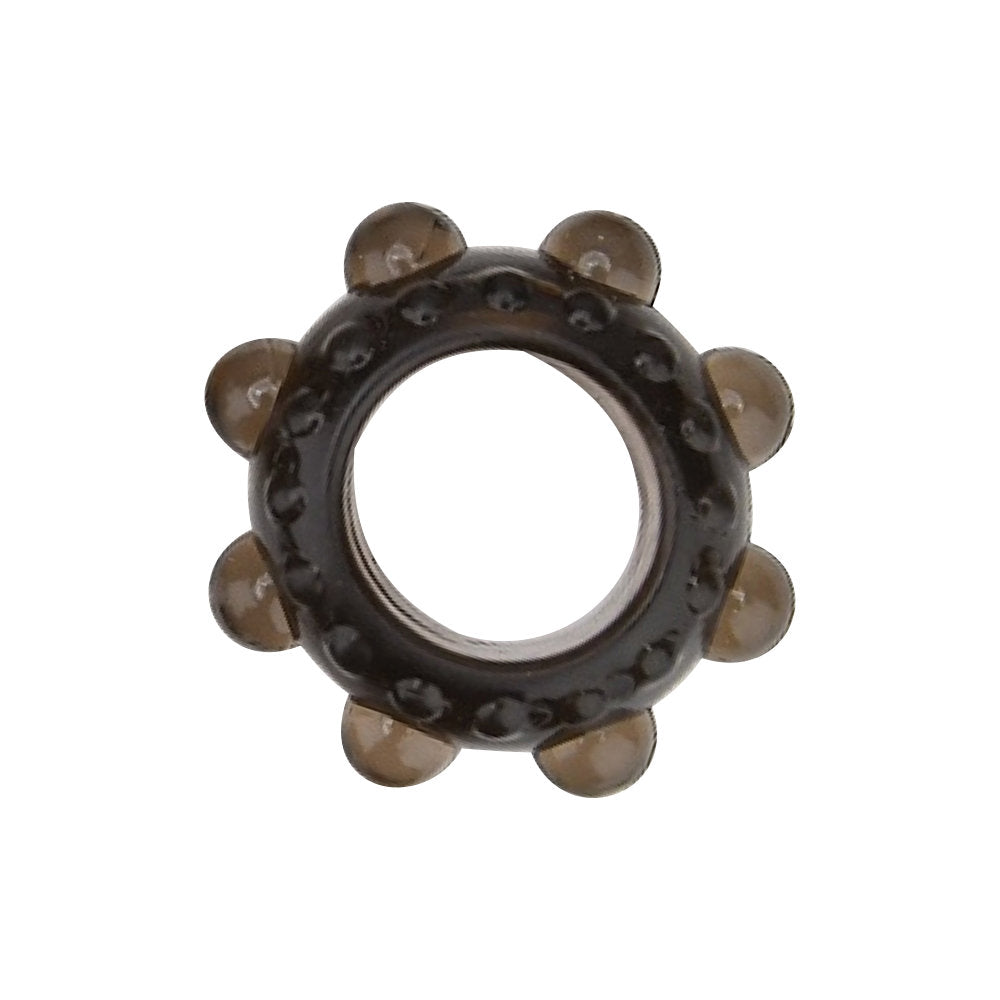 Loving Joy textured cock ring set with six reusable silicone rings, designed for enhanced pleasure and fit.