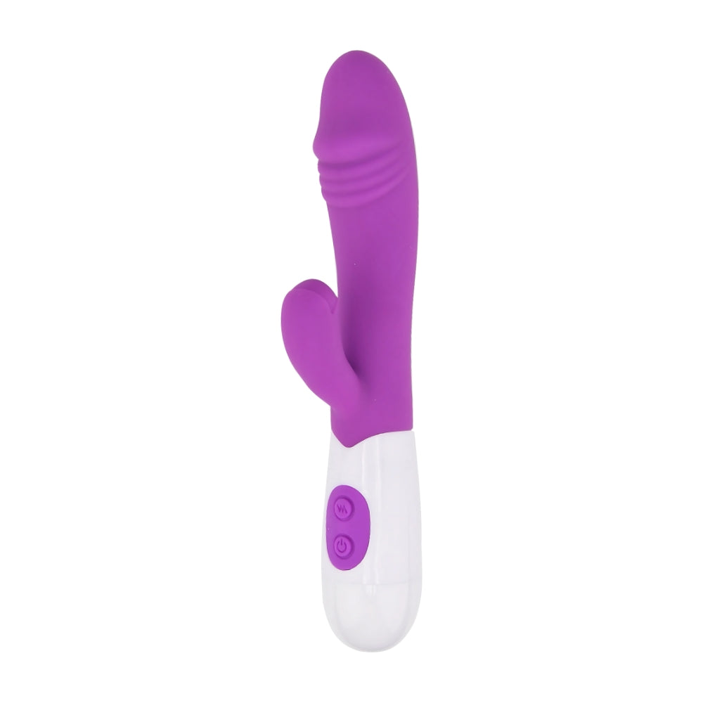 Loving Joy Jessica Rabbit semi-realistic rabbit vibrator with dual stimulator and textured design for enhanced pleasure.