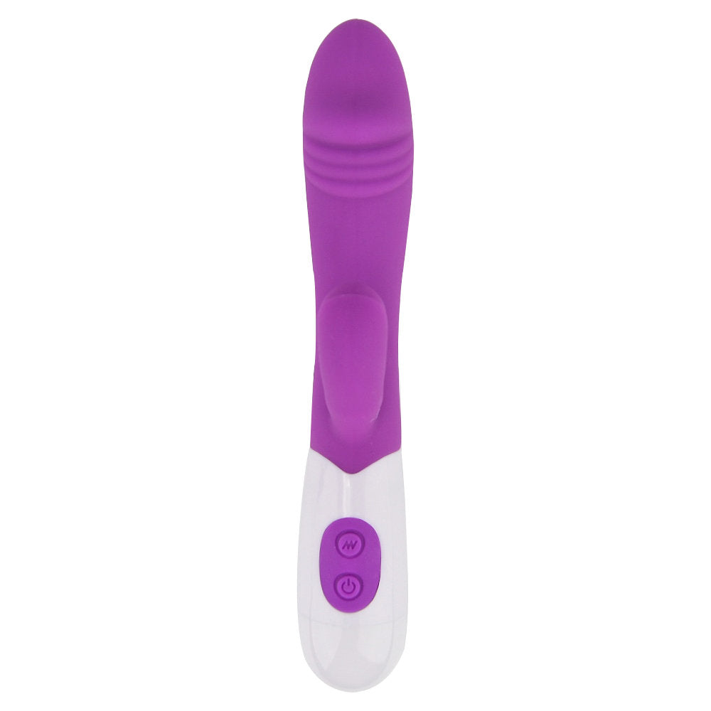 Semi-realistic Jessica Rabbit rabbit vibrator by Loving Joy, showcasing smooth design and dual motor features.
