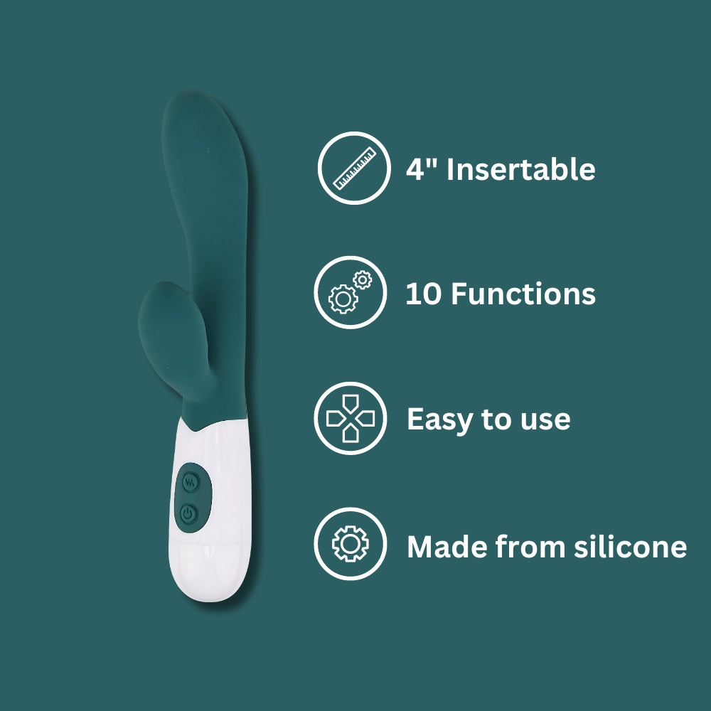 Loving Joy Jessica Rabbit Slimline Rabbit Vibrator shown with sleek design and curved shape for enhanced pleasure.