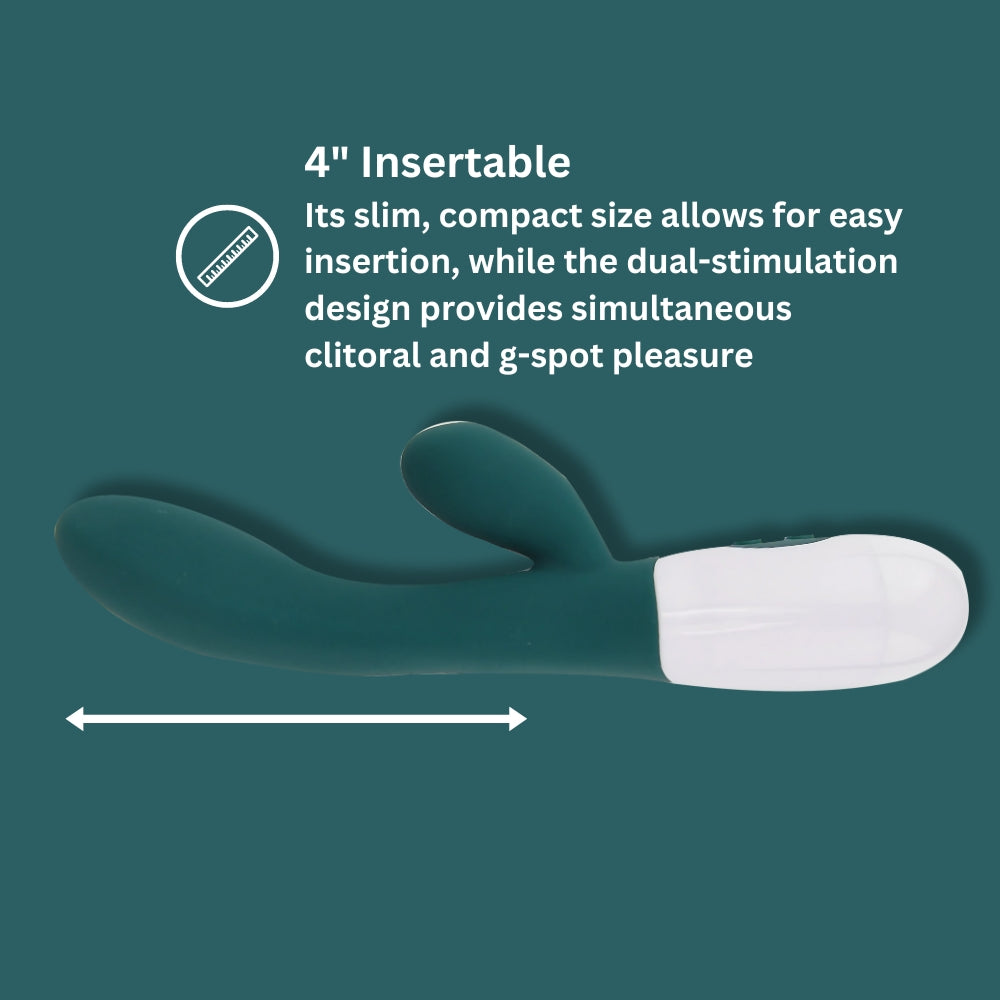 Loving Joy Jessica Rabbit Slimline Rabbit Vibrator shown with sleek design and flexible shaft, ideal for intimate pleasure.