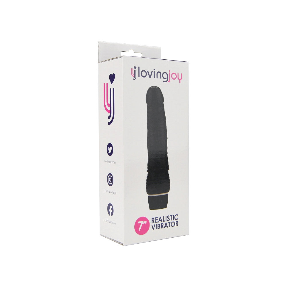 Loving Joy 7 inch Realistic Vibrator Black värisevä dildo
