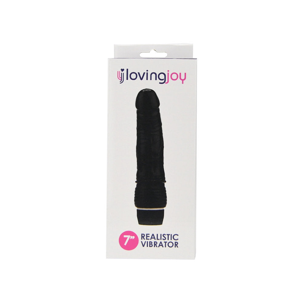 Loving Joy 7 inch Realistic Vibrator Black värisevä dildo