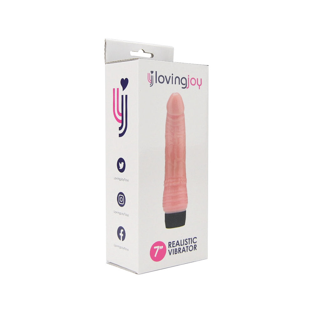 Loving Joy 7 inch Realistic Vibrator Vanilla värisevä dildo