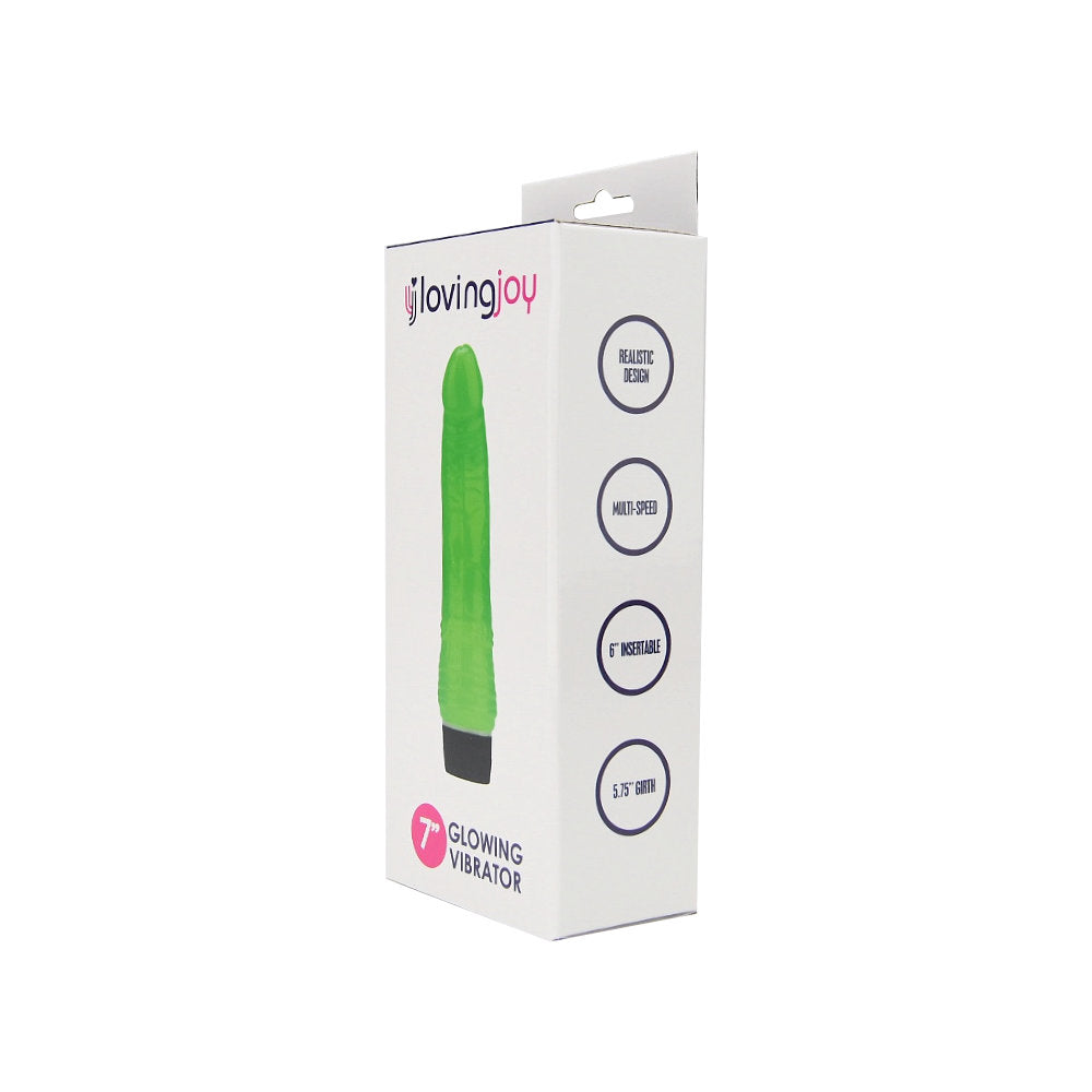 Loving Joy 7 inch Realistic Vibrator Glow in the Dark värisevä dildo