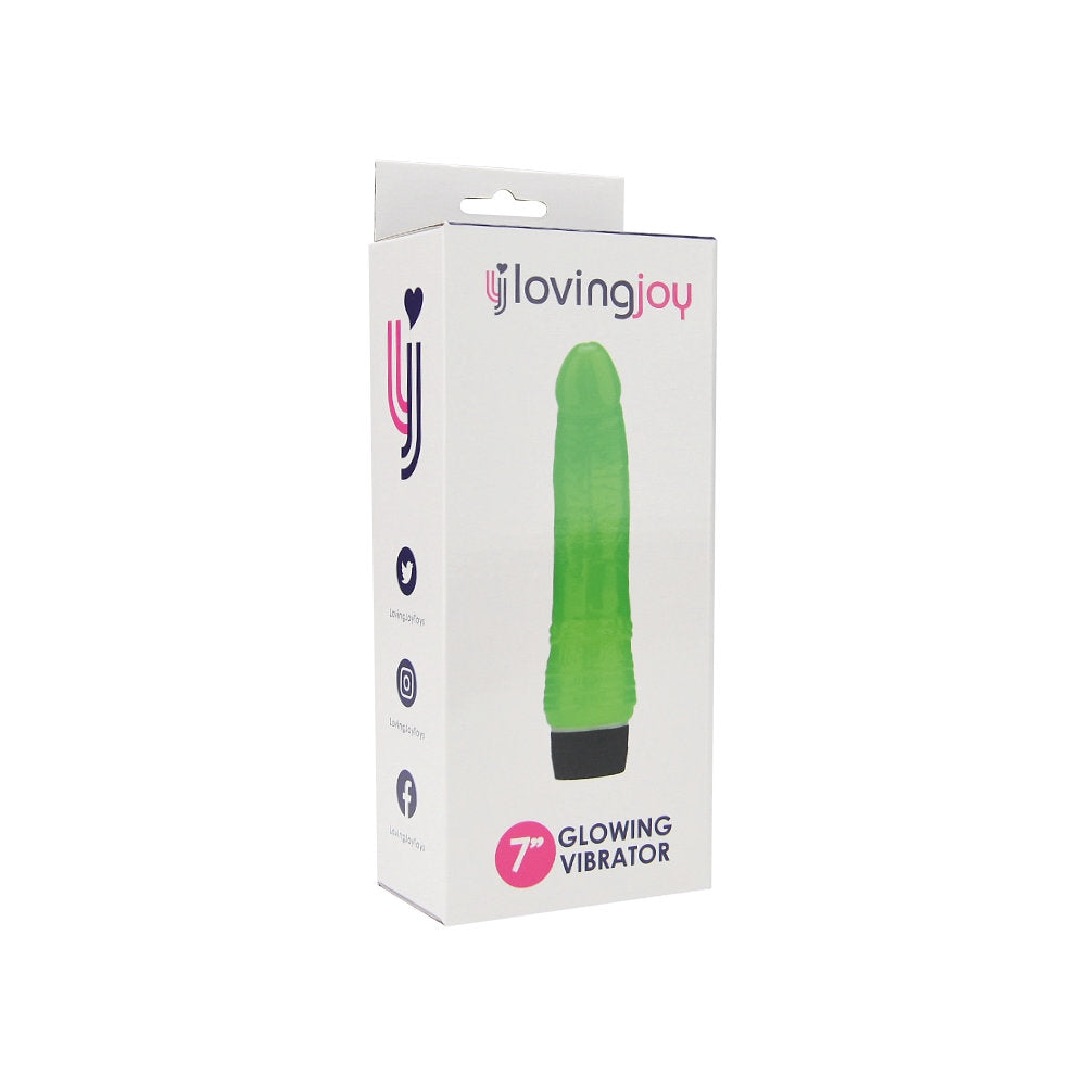 Loving Joy 7 inch Realistic Vibrator Glow in the Dark värisevä dildo