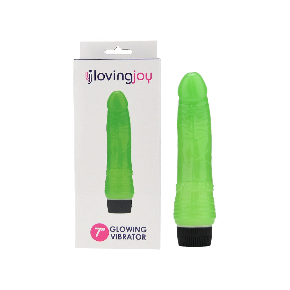 Loving Joy 7 inch Realistic Vibrator Glow in the Dark värisevä dildo