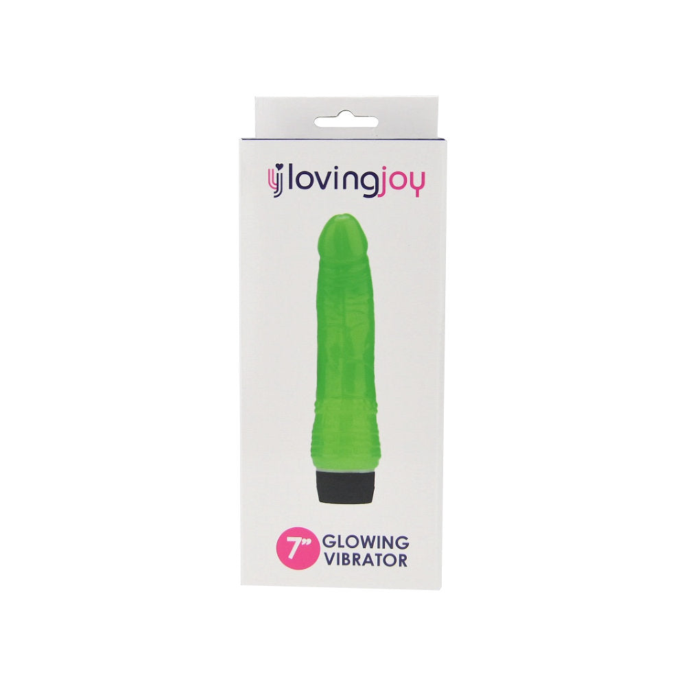 Loving Joy 7 inch Realistic Vibrator Glow in the Dark värisevä dildo