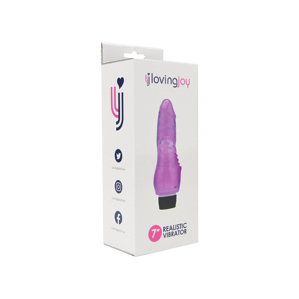 Loving Joy 7 inch Realistic Vibrator Purple värisevä dildo