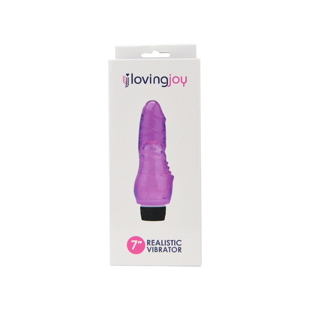 Loving Joy 7 inch Realistic Vibrator Purple värisevä dildo