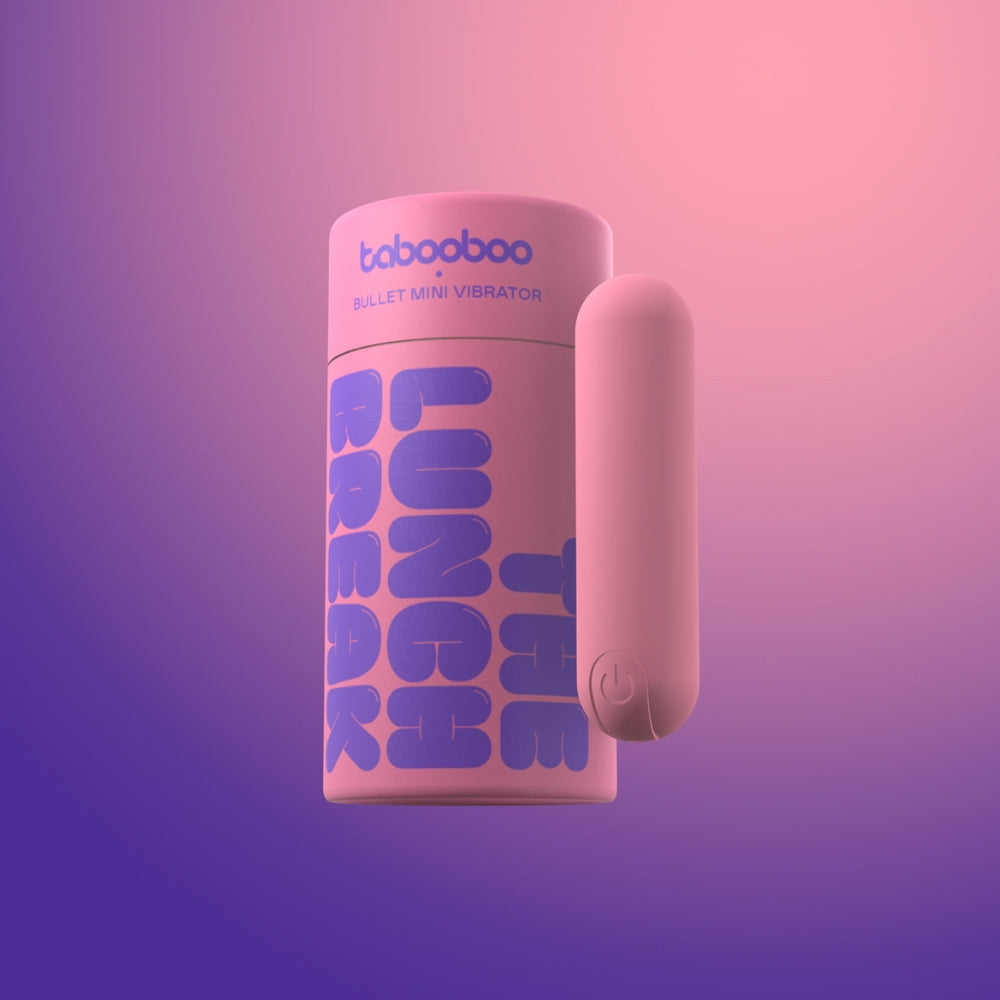 Tabooboo Lunch Break Bullet Vibrator in black, compact personal massager with textured surface for targeted stimulation.
