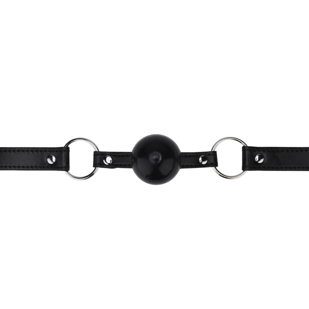 Bound to Play silicone ball gag, a BDSM gag with a smooth silicone ball, adjustable strap, and discreet design.