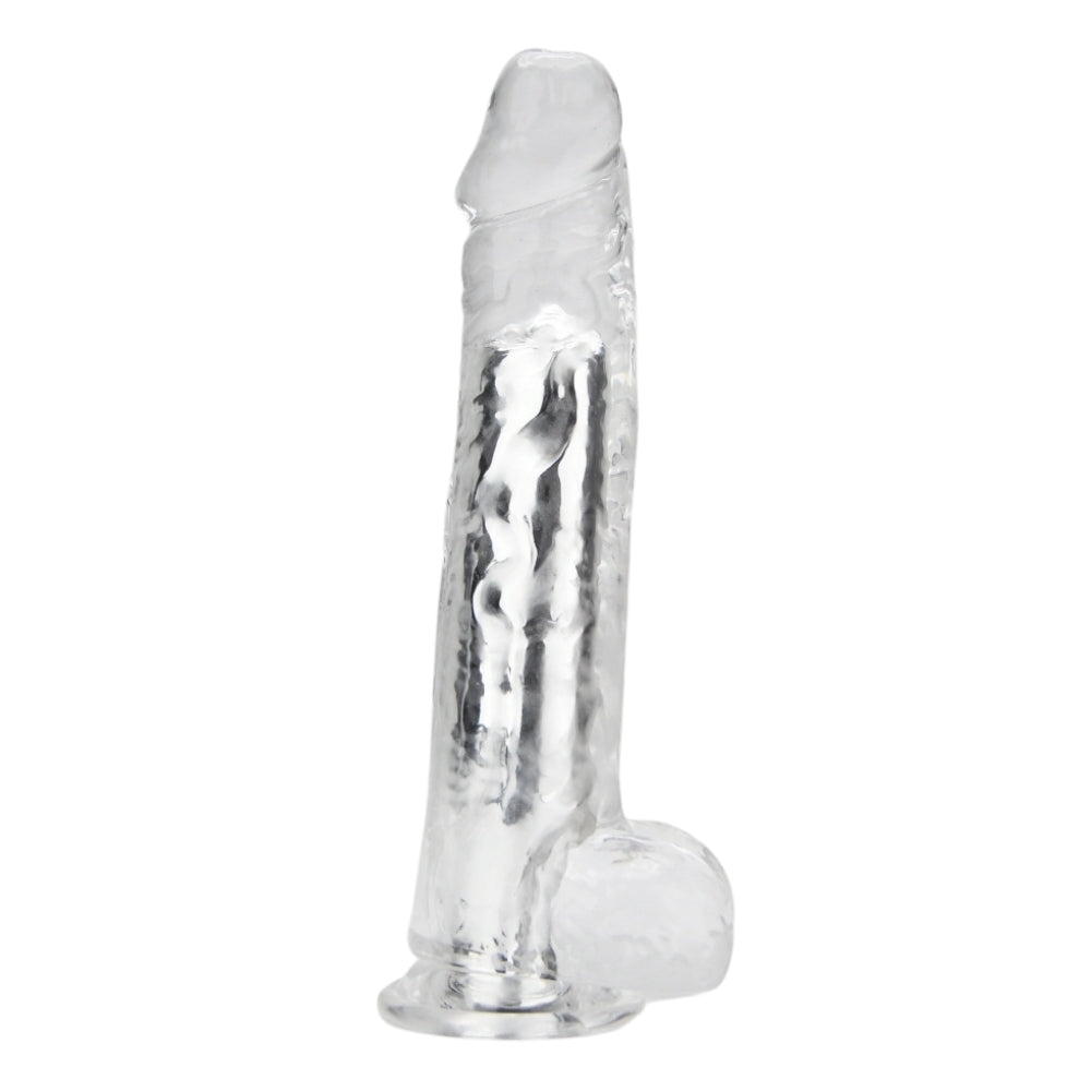 Loving Joy 9-inch remote vibrating dildo displayed, realistic silicone dildo with remote control for pleasure and stimulation.