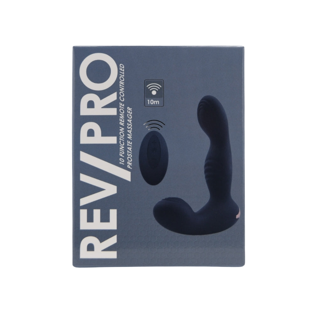 Rev-Pro 10-function remote-controlled prostate massager with anal beads, designed for comfortable and targeted stimulation.
