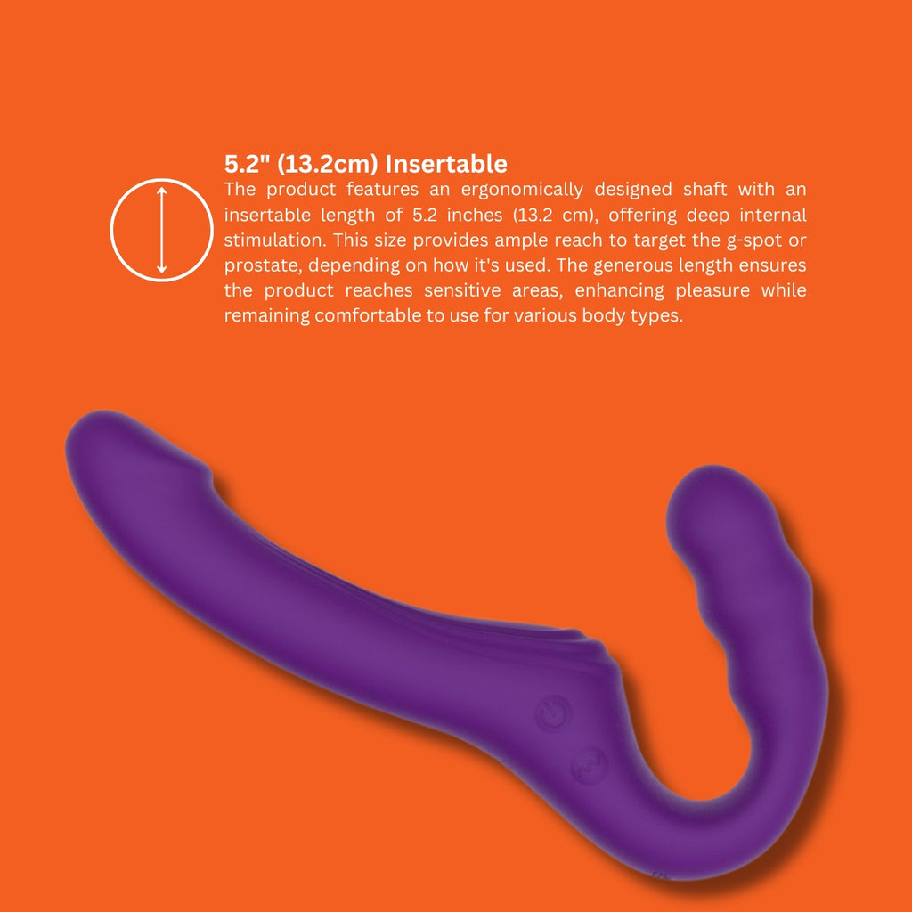 MINA Echo remote vibrating strapless strap on, featuring a sleek design and soft material for comfortable use.